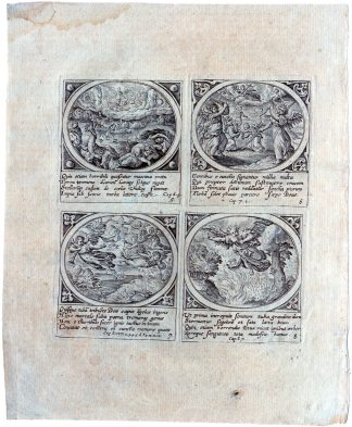 Antique Print-SAINT JOHN-PADMOS-REVELATION-ANGELS-SWORD-GOD-Collaert-1750