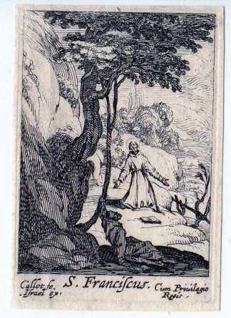 Antique Print-SAINT FRANCIS-HOLY-RELIGION-ANIMALS-PENITENTS-Callot-1632