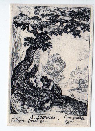 Antique Print-SAINT JOHN THE BAPTIST-HOLY-RELIGION-PENITENTS-BIBLE-Callot-1632