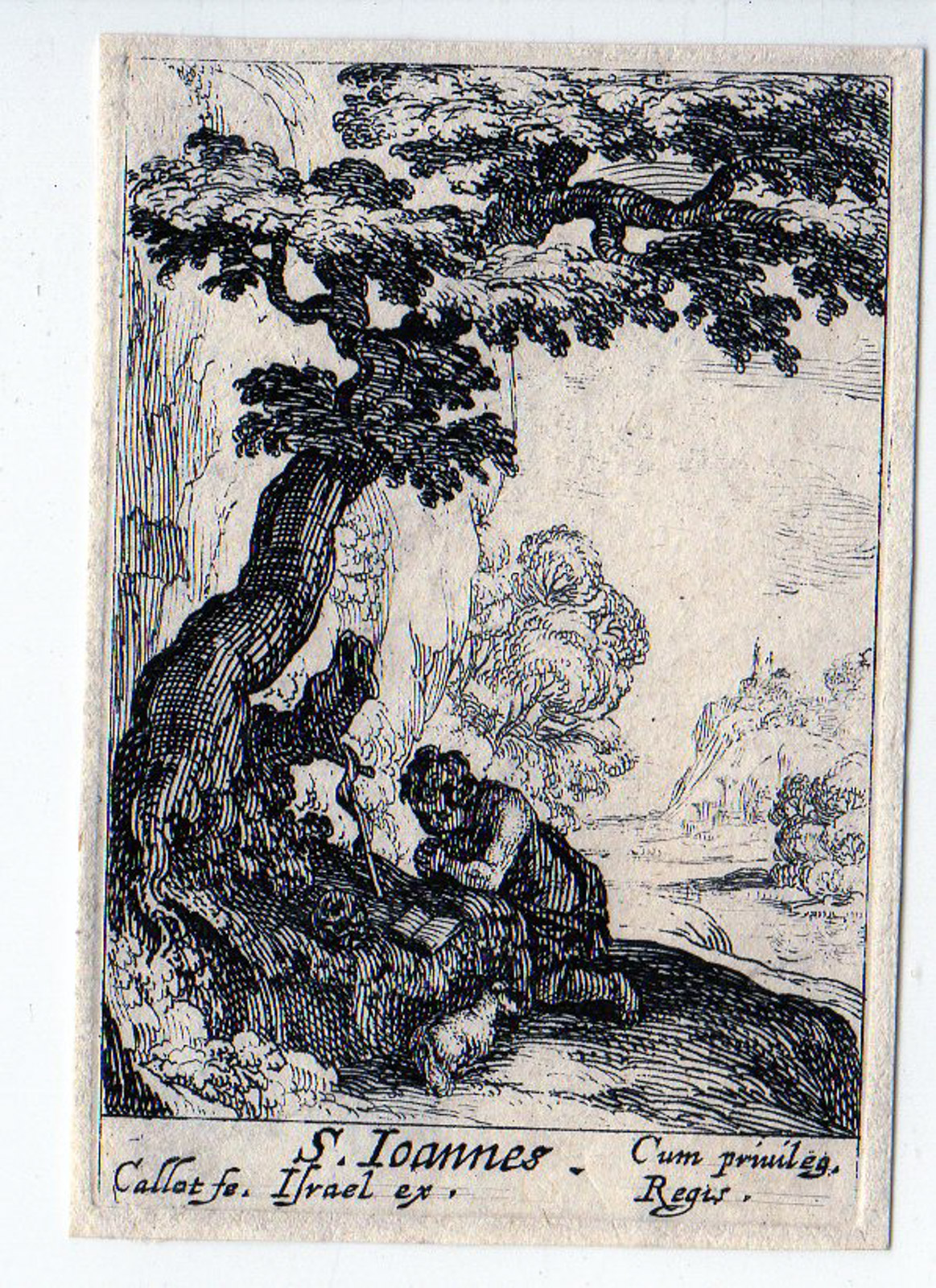 , Antique Print-SAINT JOHN THE BAPTIST-HOLY-RELIGION-PENITENTS-BIBLE-Callot-1632, Pictura Antique Prints