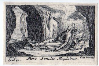 Antique Print-DEATH-SAINT MARY MAGDALEN-HOLY-RELIGION-PENITENTS-Callot-1632