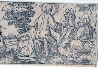 Antique Print-JESUS-GLORIFICATION ON MOUNTAIN-MOSES-ELIA-Anonymous-1600