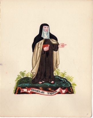 Antique Drawing-RELIGIOUS ORDER-ENGLISH NUN-Anonymous-c.1920