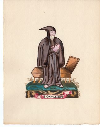 Antique Drawing-RELIGIOUS ORDER-CAPUCHIN MONK-Anonymous-c.1920