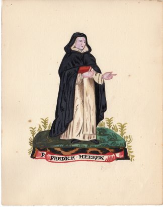 Antique Drawing-RELIGIOUS ORDER-PREDICK-HEEREN-NUN-Anonymous-c.1920