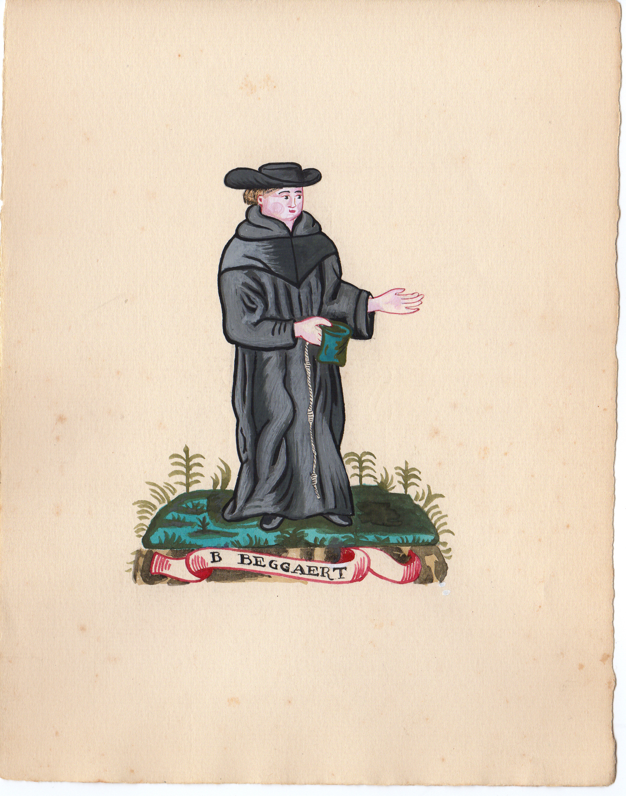 , Antique Drawing-RELIGIOUS ORDER-BEGGAERT-HEEREN-NUN-Anonymous-c.1920, Pictura Antique Prints