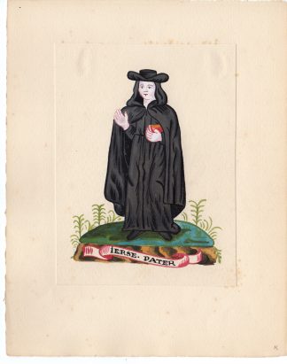 Antique Drawing-RELIGIOUS ORDER-IRISH-MONK-Anonymous-c.1920