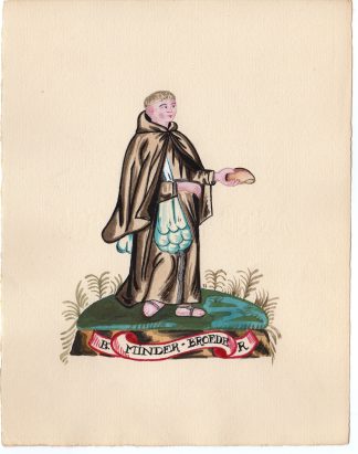 Antique Drawing-RELIGIOUS ORDER-MINNEBROEDERS-FRANCISCANEN-MONK-Anonymous-c.1920