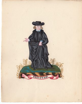 Antique Drawing-RELIGIOUS-PRIEST-PRIESTER-Anonymous-c.1920