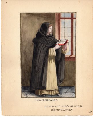 Antique Drawing-RELIGIOUS ORDER-DOMINICAN-MONK-Anonymous-c.1920