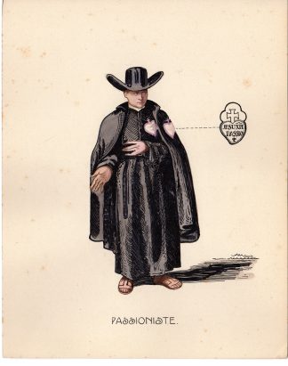 Antique Drawing-RELIGIOUS ORDER-PASSIONISTS-MONK-Anonymous-c.1920