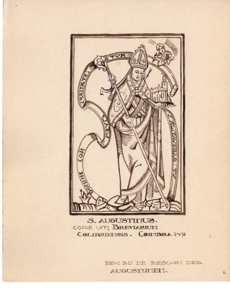 Antique Drawing-SAINT AUGUSTINE OF HIPPO-Anonymous-c.1920
