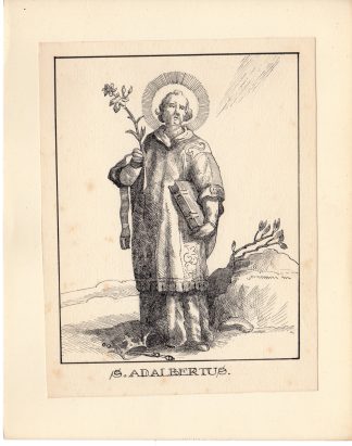 Antique Drawing-SAINT-ADALBERTUS-Anonymous-c.1920