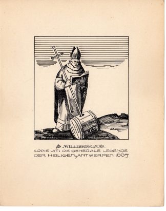 Antique Drawing-SAINT-WILLIBRORDUS-Anonymous-c.1920