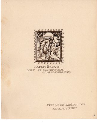 Antique Drawing-SANCTI BENEDICTI-Anonymous-c.1920