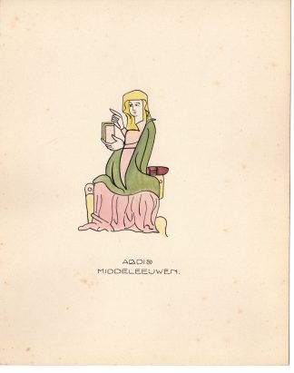 Antique Drawing-ABBESS-MIDDLE AGES-Anonymous-c.1920