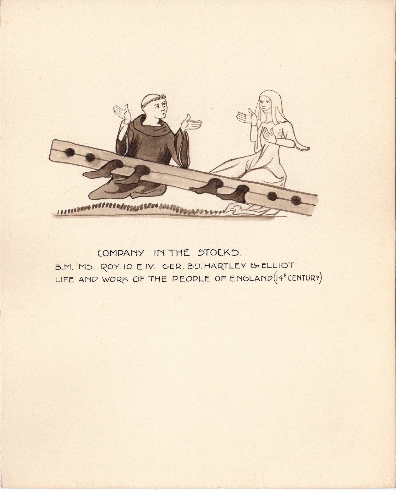 Pco 0490 416x528 Antique Drawing-COMPANY IN THE STOCKS-LIVE AND WORK-Hartley and Elliot-c.1920