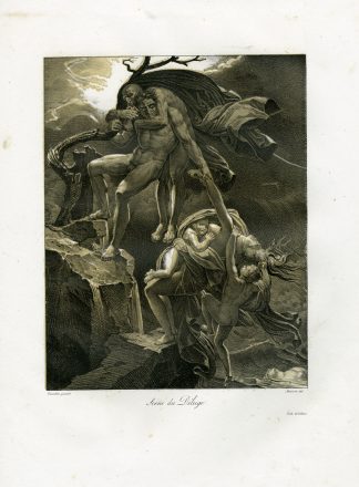 Antique Master Print-SCENE-DU-DELUGE-LITHOGRAPH-Maurin-Villain-Girodet-1834