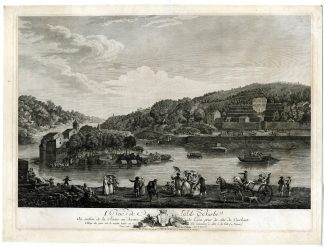 Antique Master Print-ISLE-BARBE-VIEW-SAONE-LYON-FESTIVAL-Martini, Le Bas-Ollivier-1781