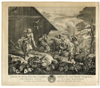 Antique Master Print-NOAHS-ARK-Aveline-Castiglione-1757