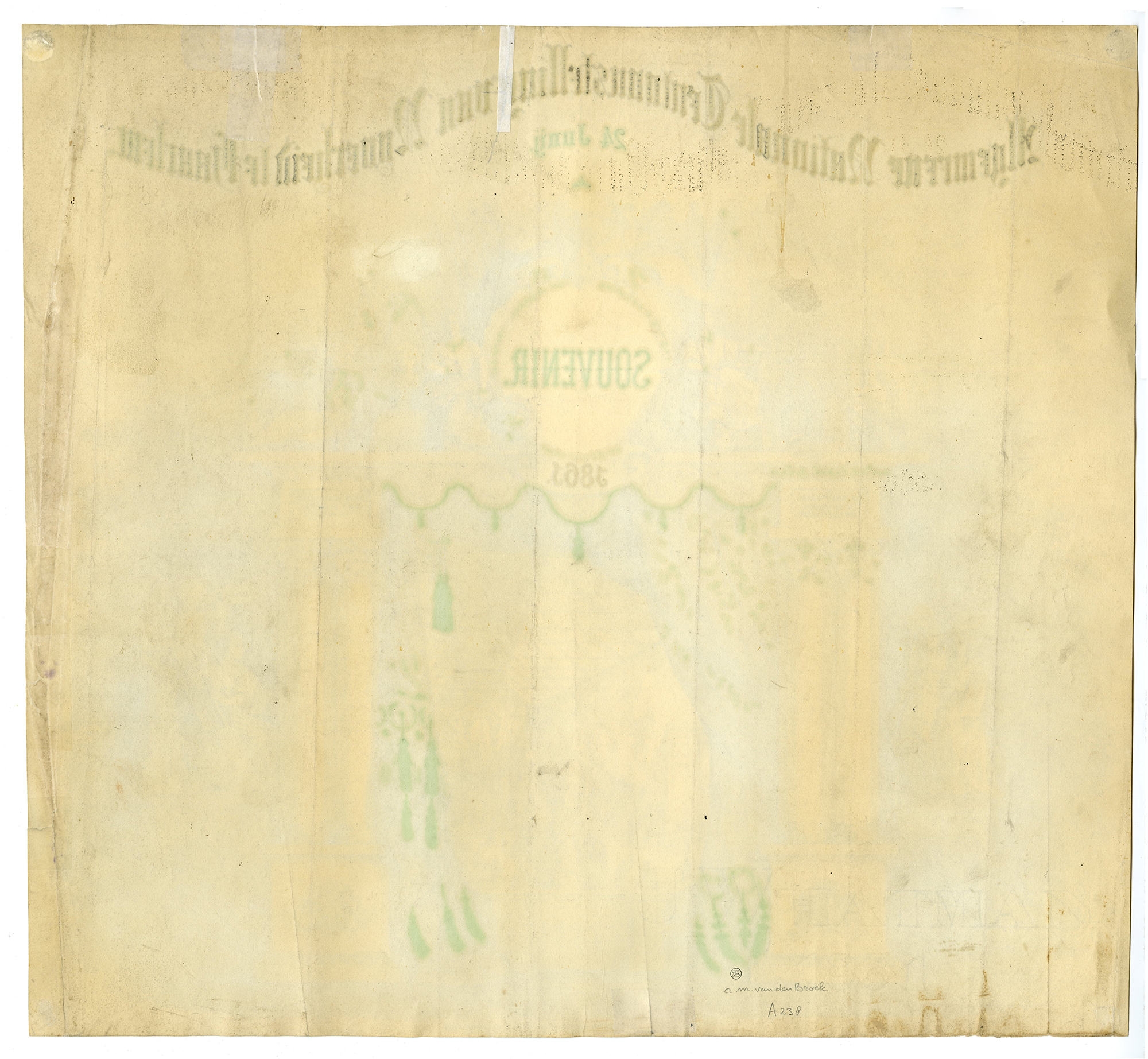 , Antique Drawing-TENTOONSTELLING-NIJVERHEID-HAARLEM-van Looij-1861, Pictura Antique Prints