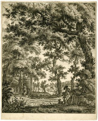 Antique Master Print-LANDSCAPE-FIGURES-GATE-Fock-ca. 1790-1810