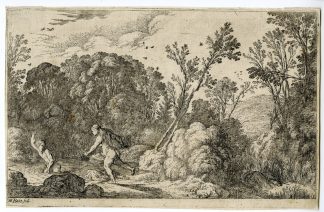 Antique Master Print-OVID-METAMORPHOSES-SALMACIS-HERMAPHRODITUS-Baur-1639-1641