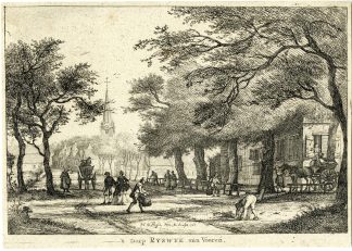 Antique Master Print-NETHERLANDS-RIJSWIJK-VILLAGE-FRONT-VIEW-la Fargue-1764