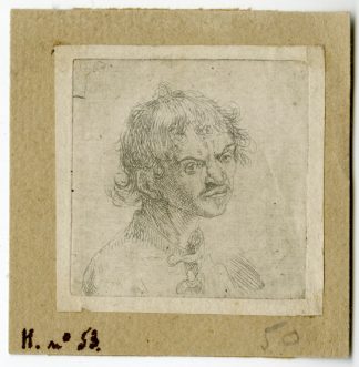 Antique Master Print-YOUNG-MAN-BUST-Norblin-1784