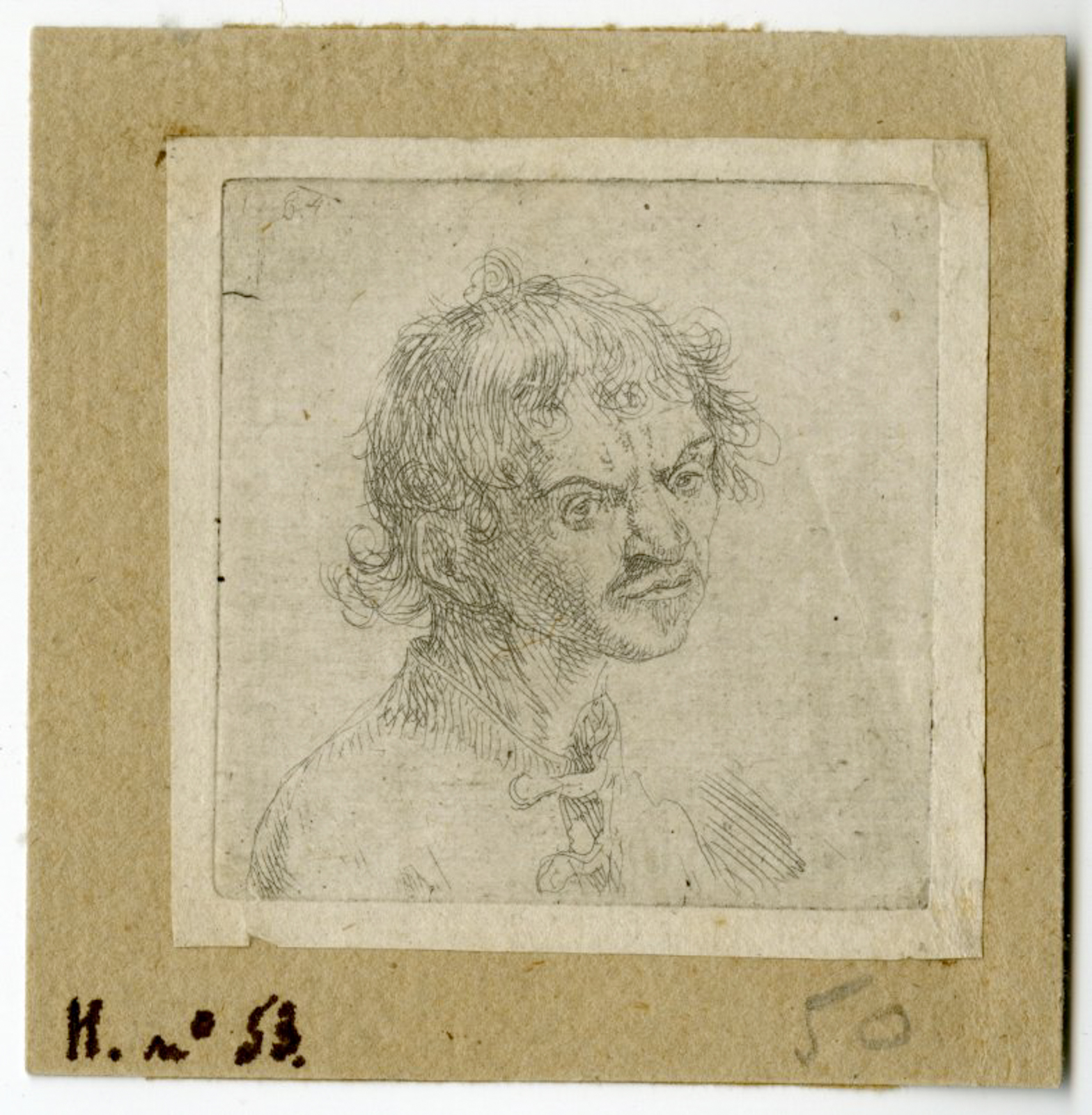 , Antique Master Print-YOUNG-MAN-BUST-Norblin-1784, Pictura Antique Prints