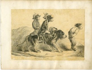 Antique Drawing-PRISON-MONKEY-SATIRE-TOULON-Weichs-Decamps-19th c.
