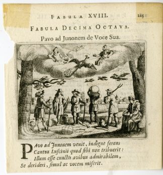Antique Print-FABLE XVIII?PEACOCK AND JUNO-Phaedrus-1667