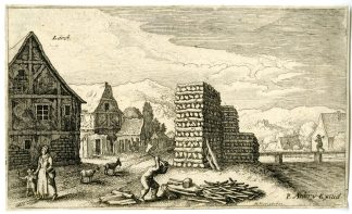 Antique Master Print-LOERCH?TOWN VIEW-Merian-1620