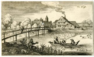 Antique Master Print-ZUR KRAFFT?VILLAGE VIEW-Merian-1620