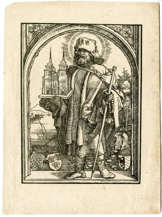 Antique Master Print-SAINT-SEBALD-PILGRIM-WOODCUT-Springinklee-1514