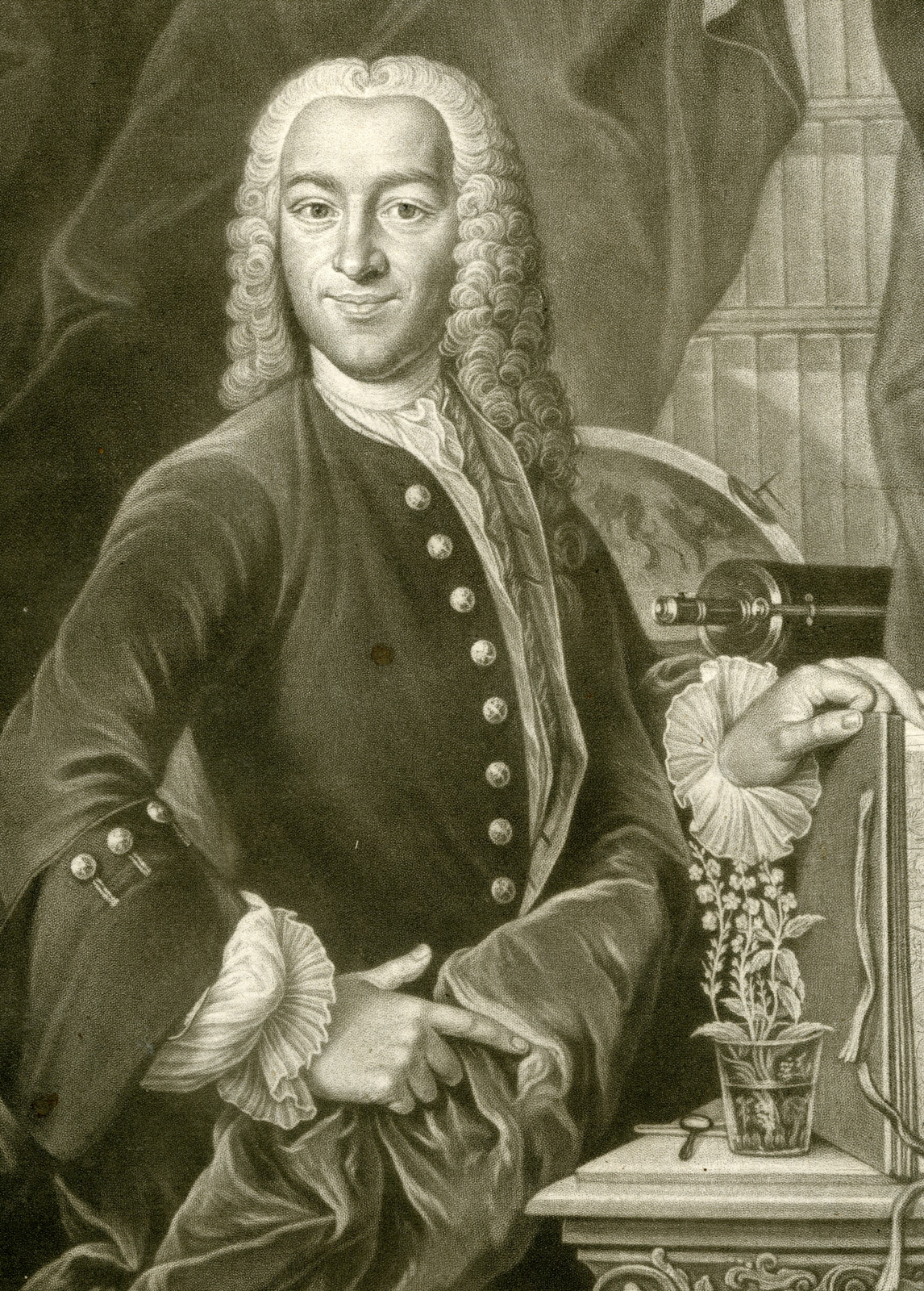 , Antique Master Print-PORTRAIT-JOHANNES-GESNER-BOTANIST-Haid-Dallicker-c.1760, Pictura Antique Prints
