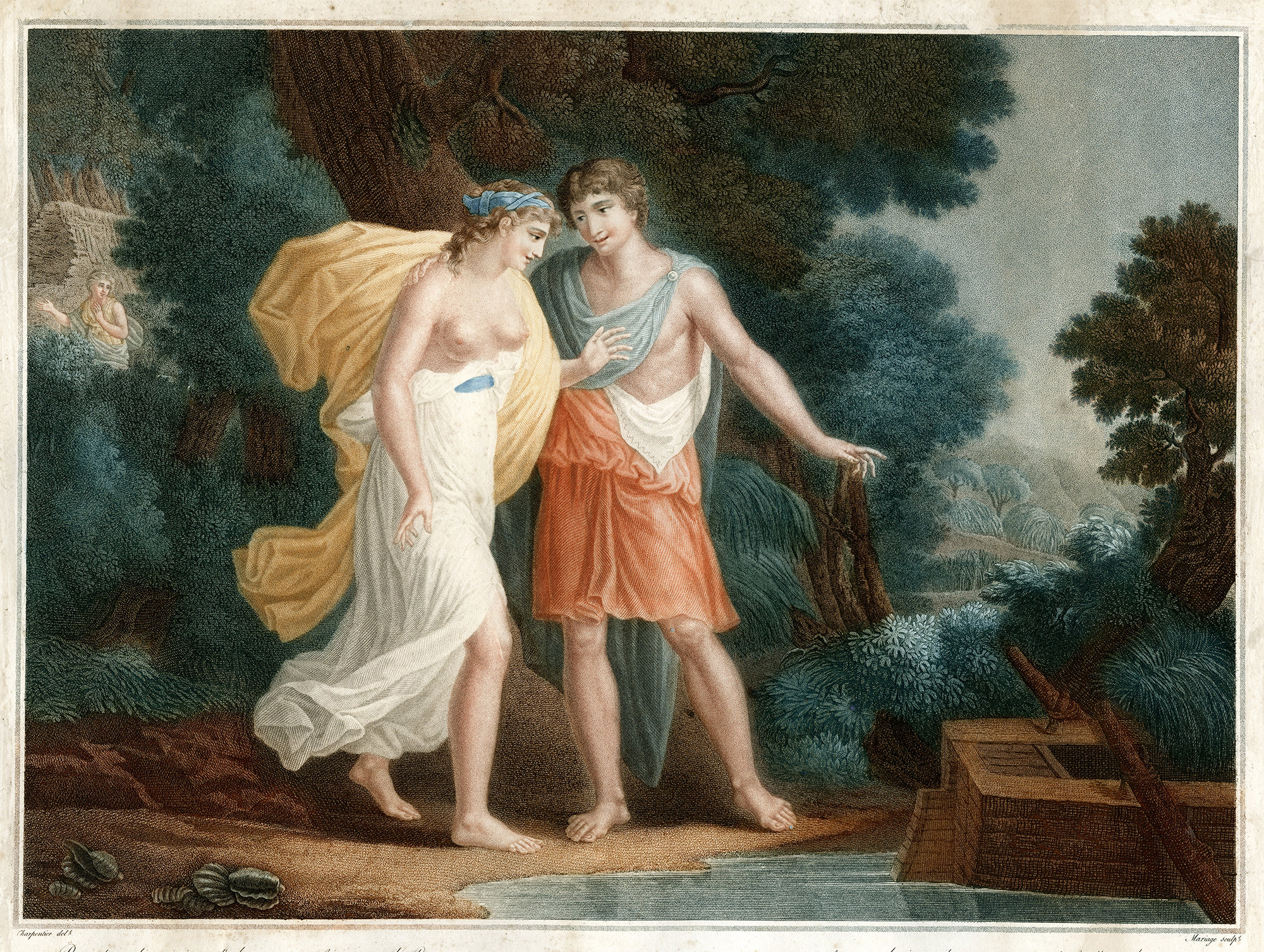 , Antique Master Print-LE-PREMIER-NAVIGATEUR-ET-MELIDE-Mariage-Charpentier-c.1810, Pictura Antique Prints