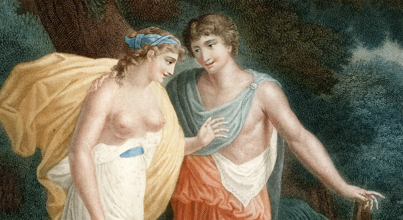 , Antique Master Print-LE-PREMIER-NAVIGATEUR-ET-MELIDE-Mariage-Charpentier-c.1810, Pictura Antique Prints