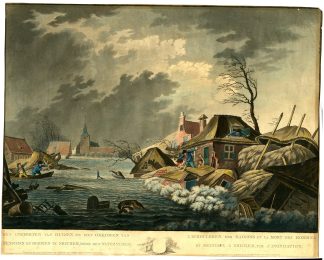 Antique Master Print-FLOOD-ERICHEM-HOUSES-COLLAPSE-Lutz-Groeneveld-1809