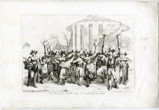 Antique Master Print-VINTAGE-FESTIVAL-ROMAN-GRAPE-HARVEST-PL.4-Pinelli-1809