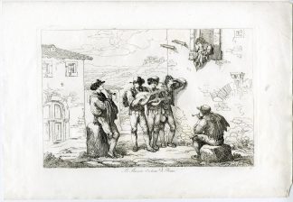 Antique Master Print-SERENATA-ROMAN-MUSICIANS-COURTSHIP-PL.6-Pinelli-1809