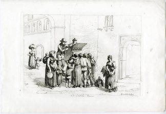 Antique Master Print-MAGIC-LANTERN-ROMAN-STREET-ENTERTAINMENT-PL.9-Pinelli-1809