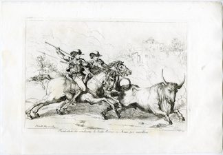 Antique Master Print-ROMAN-HERDSMEN-BULL CATCHING-HORSES-PL.10-Pinelli-1809