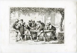 Antique Master Print-HAND-GAME-MORRA-ROMAN-TAVERN-SCENE-PL.13-Pinelli-1809