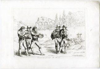 Antique Master Print-TRASTEVERINI-GAME-ROMAN-COUNTRYSIDE-PL.15-Pinelli-1809