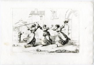 Antique Master Print-WOMEN-FIGHT-ROMAN-STREET-SCENE-PL.18-Pinelli-1809