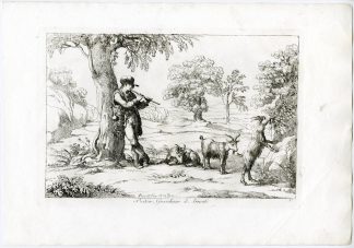 Antique Master Print-ROME-SHEPHERD-GOATS-FLUTE-GUARDIAN-PL.27-Pinelli-1809