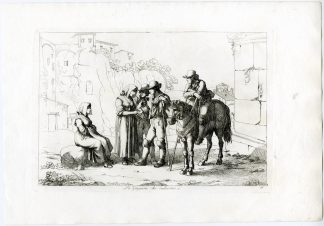 Antique Master Print-GYPSY-FORTUNE-TELLER-ROMAN-COUNTRYSIDE-PL.26-Pinelli-1809
