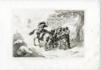 Antique Master Print-WIND-BLOWING-TRAVELERS-ITALIAN-COUNTRY-PL.25-Pinelli-1809