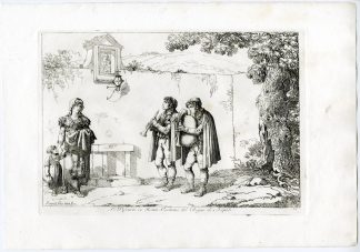 Antique Master Print-NAPOLITAN-MUSICIANS-BAGPIPE-FLUTE-PL.23-Pinelli-1809